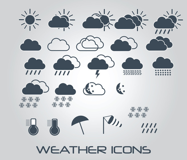 Colección de iconos meteorológicos móviles, vector
 - Vector, Imagen
