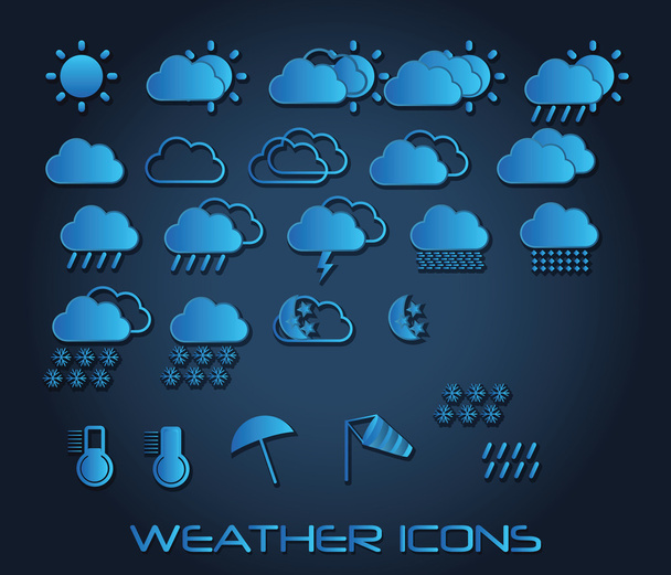 Збірка піктограм мобільних погодних умов, вектор
 - Вектор, зображення