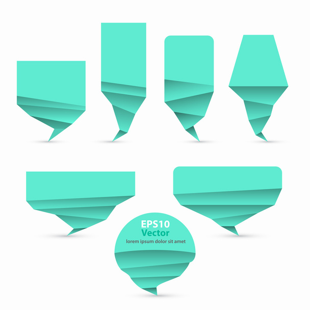 Set di bolla vocale vettoriale stile origami verde
 - Vettoriali, immagini