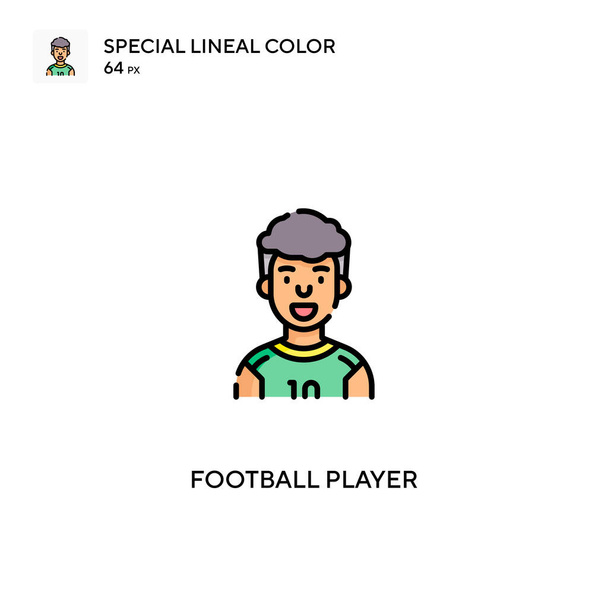 Voetbalspeler Speciale lineal color vector icoon. Voetbalspeler pictogrammen voor uw business project - Vector, afbeelding