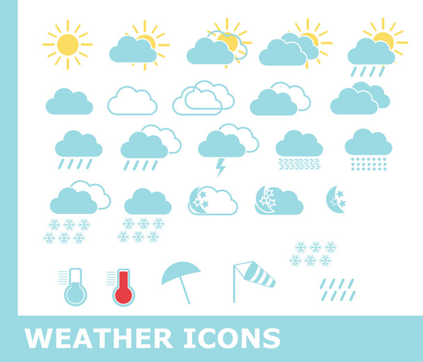 kolekce ikon, mobilní počasí, vektorové - Vektor, obrázek