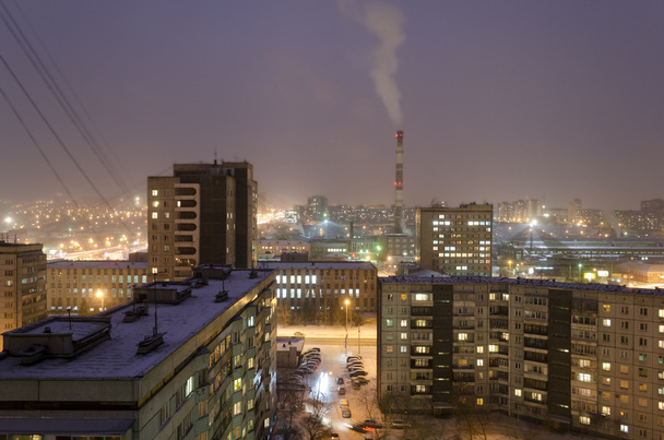 νυχτερινή άποψη του Κρασνογιάρσκ - Φωτογραφία, εικόνα