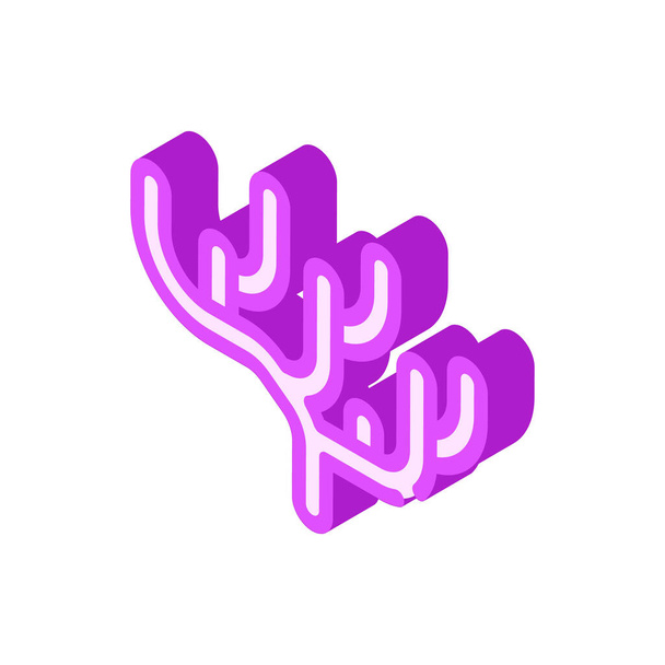coral marino icono isométrico vector ilustración aislado - Vector, Imagen
