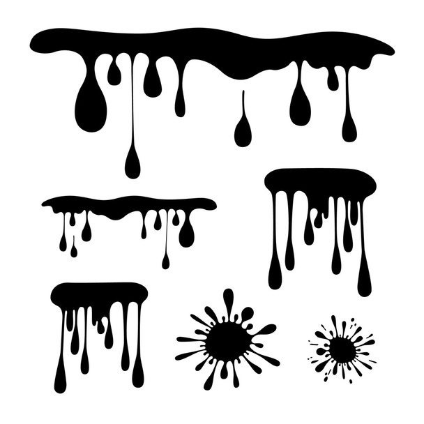Black Vector Splash - Macchia - Set di macchie Illustrazione
 - Vettoriali, immagini