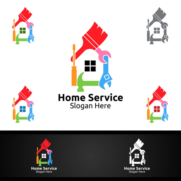 Недвижимость и ремонт дома Логотип - Вектор,изображение