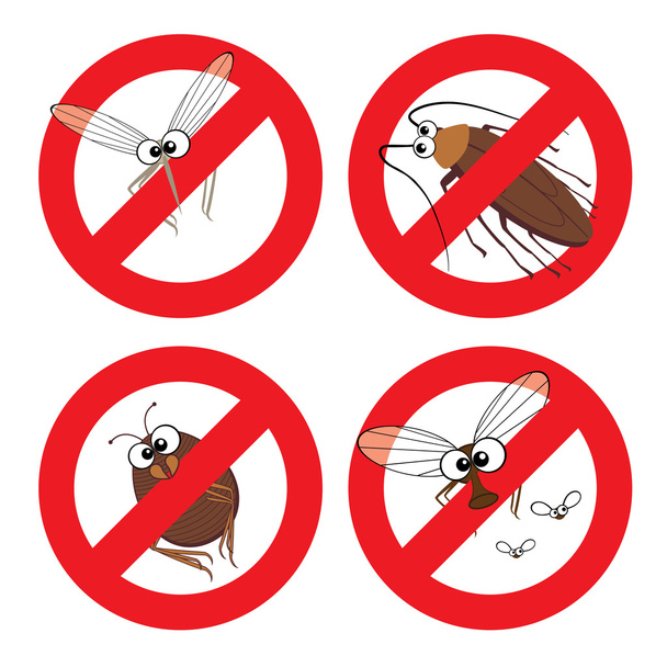 Pests in Stop Sign - Vector, Image