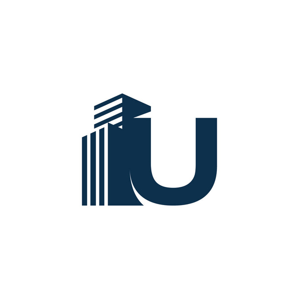 Building With Initial Letter U For Construction And Architecture Company Logo Vector Design. - Vector, Image