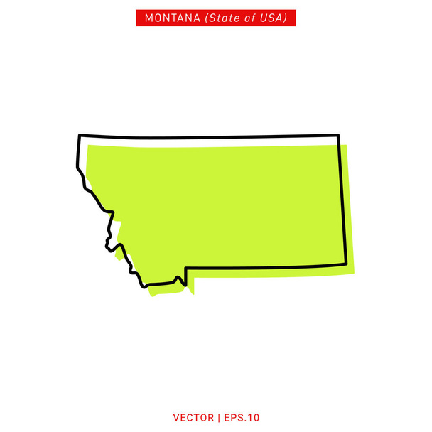 Montana Green Map Vector Design Template - Vector, Image