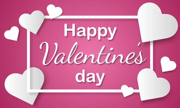 Щасливий фон дня Святого Валентина, елементи серця та квадратної рамки
 - Вектор, зображення