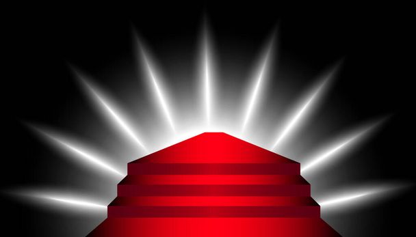 Red carpet with lighting effect background,Vector. - Vector, Image