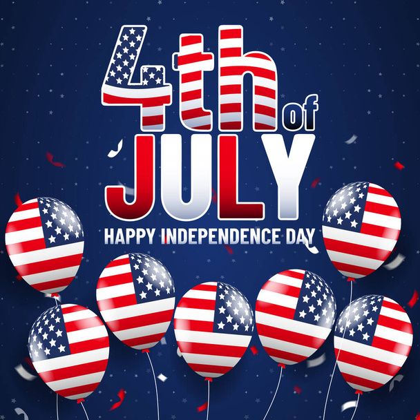 Immagine di sfondo per il 4 luglio Independence Day negli Stati Uniti, Banner, Vettore, Illustrazione. - Vettoriali, immagini