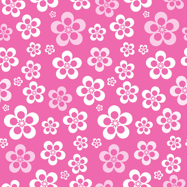 Padrão de flor rosa sem costura retro abstrato vetorial - fundo
 - Vetor, Imagem