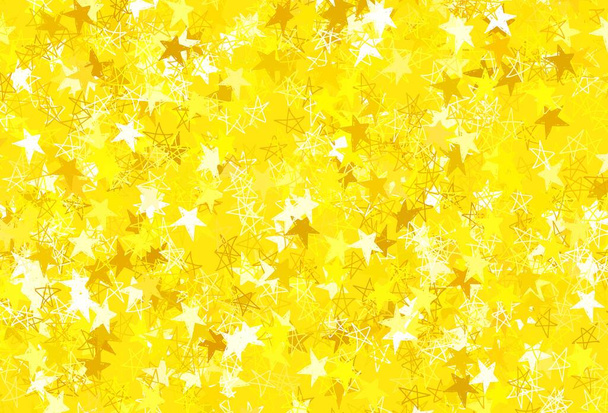 Modèle vectoriel jaune clair avec étoiles de Noël. Illustration abstraite géométrique moderne avec étoiles. Modèle pour les sites d'astrologie. - Vecteur, image