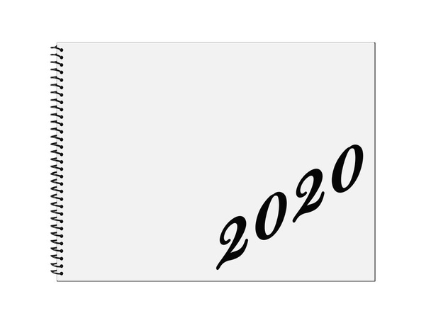 Kalender, 2020, isoliert, weißer Hintergrund, 3D-Illustration - Foto, Bild