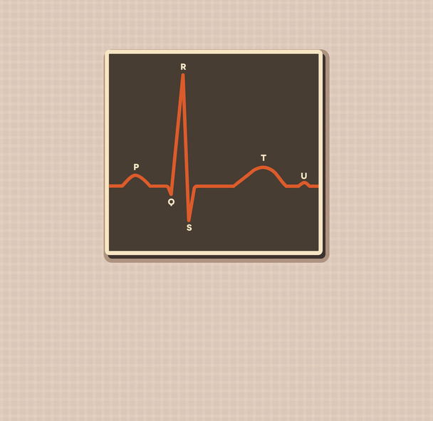Diseño vintage de ritmo cardíaco humano normal
 - Vector, imagen