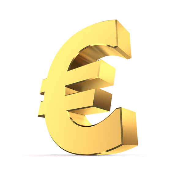Euro-Symbol glänzend - goldene Oberfläche - Foto, Bild