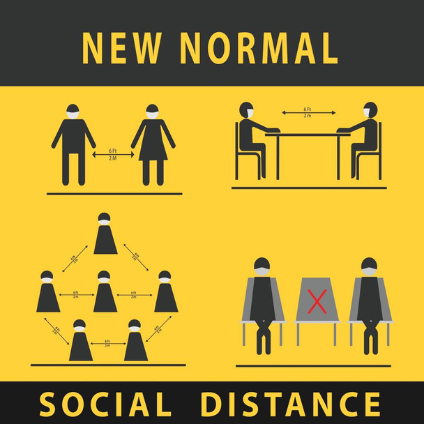 NEUES NORMAL SOCIAL DISTANCE PROTOCOL - Foto, Bild