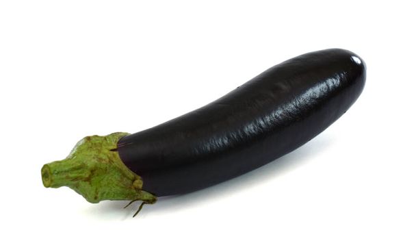 Fresh eggplants over white background, with clipping path - Photo, Image
