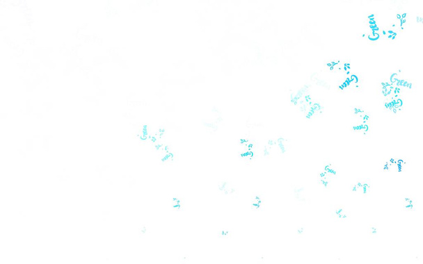 Світло-блакитний, жовтий вектор абстрактне тло з листям, гілками. Doodle illustration of leaves and brings in Origami style (англійською). Патерн для керівників веб-сайтів, дизайнів. - Вектор, зображення