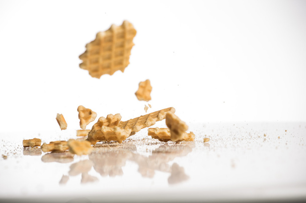 falling cookies on white background - Foto, Imagen