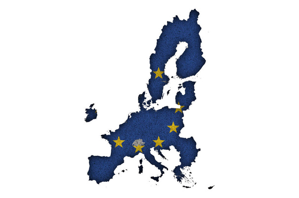 Térkép és zászló az Európai Unióról a nemezen - Fotó, kép