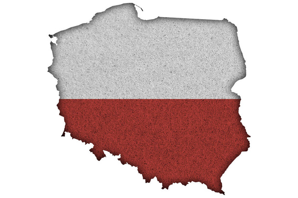ポーランドの地図と旗を感じた - 写真・画像