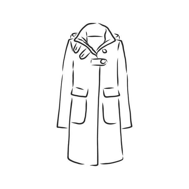 Manteau femme à manches longues et poches. vecteur - Vecteur, image