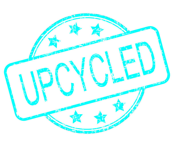 blue Upcycled rubber stamp  illustration - Photo, Image