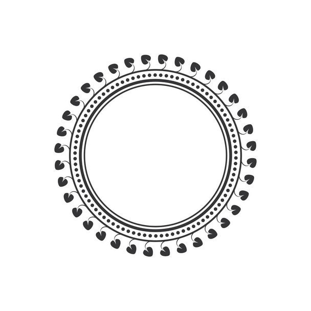 Decorative round frame for design with abstract ornament. A template for printing postcards, invitations, books, for textiles, engraving, wooden furniture, forging. Vector. - Vector, Image