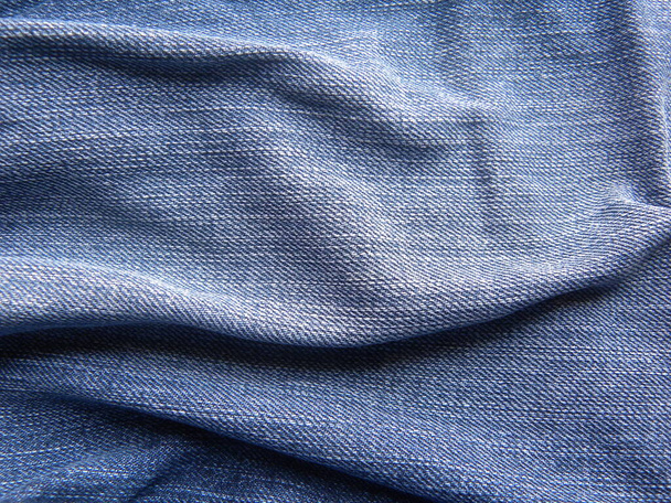 Jeans de couleur bleue avec fond rides - Photo, image