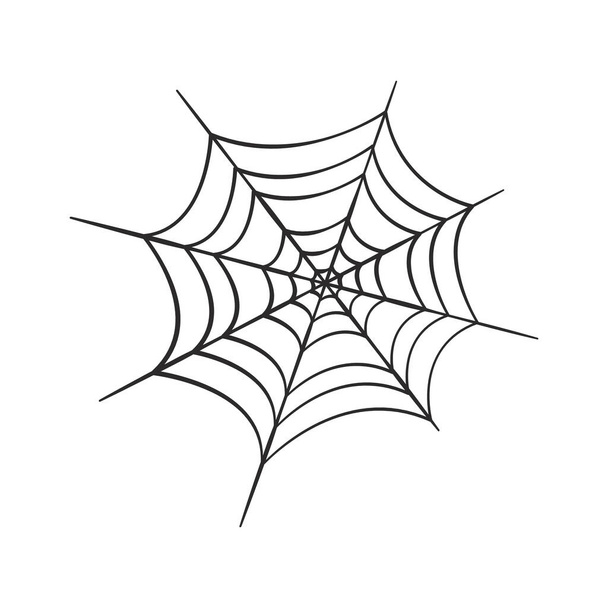 Spinnennetz im trendigen flachen Stil isoliert. Illustration zum Aktienvektor. - Vektor, Bild