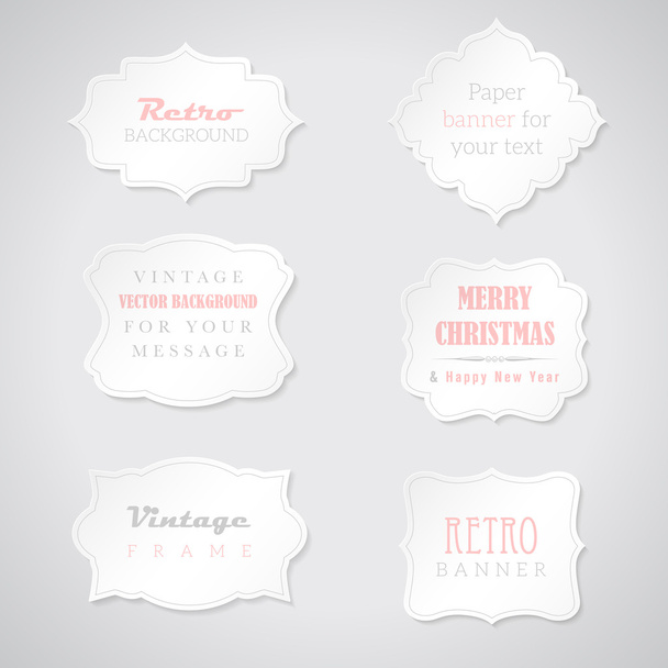 Set of retro paper banners with place for your text - Vector, Image