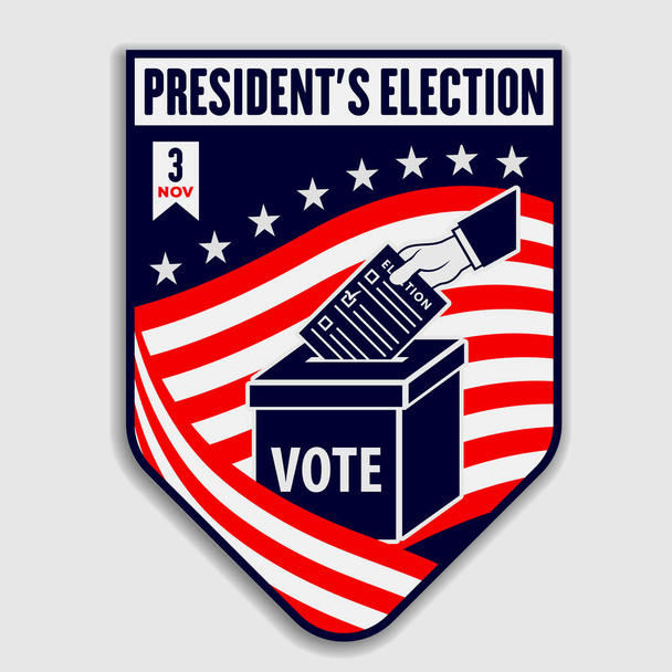 Σχέδιο προεδρικών εκλογών των Ηνωμένων Πολιτειών της Αμερικής. Εικονογράφηση διανύσματος - Διάνυσμα, εικόνα