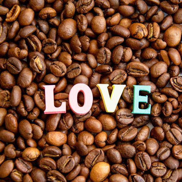 Coffee beans background close up - Foto, Imagem