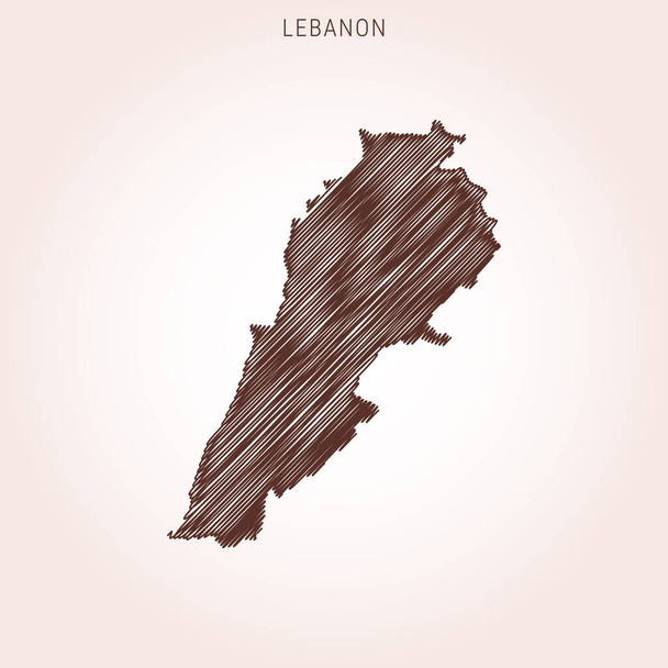 Scribble Map of Lebanon Design Template. - Вектор, зображення
