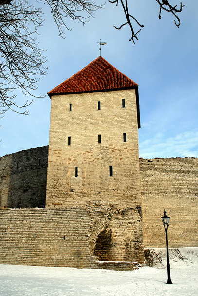 The Maiden Tower or Neitsitorn is a tower that forms part of the fortifications of Tallinn in Estonia. It forms part of the city wall surrounding Tallinn old town. - Zdjęcie, obraz