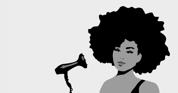 Μαύρη γυναίκα αφρο μαλλιά τέχνη - Φωτογραφία, εικόνα