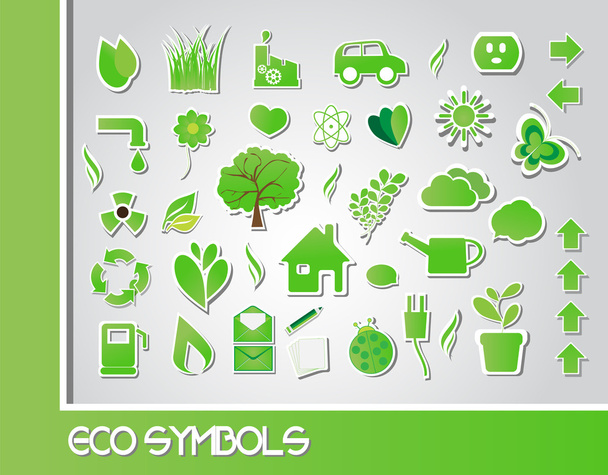 Eco symbols, vector - Διάνυσμα, εικόνα