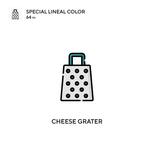 Cheese grater Special lineal color vector icon. Cheese grater icons for your business project - Vector, Image