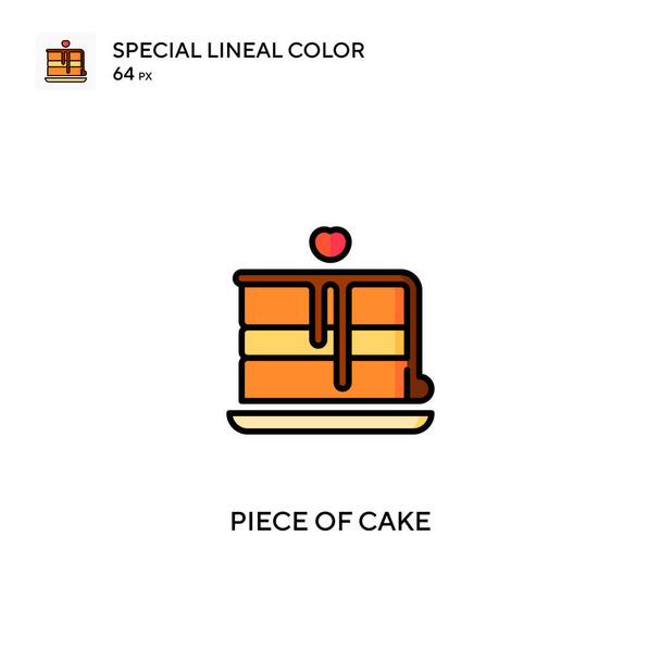Pedazo de pastel Icono especial vector de color lineal. Pedazo de iconos de pastel para su proyecto de negocio - Vector, Imagen