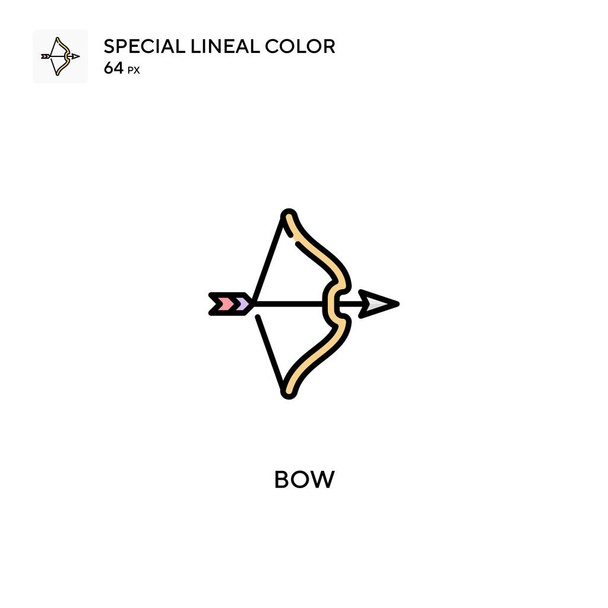 Bow Icono especial de vector de color lineal. Iconos de arco para su proyecto empresarial - Vector, imagen