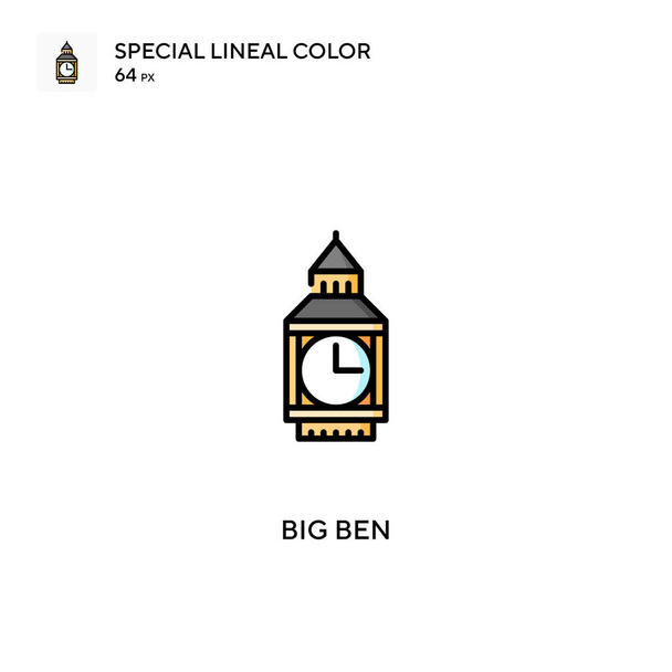 Big ben Special lineal color vector icon. Big ben icons for your business project - Vector, Image