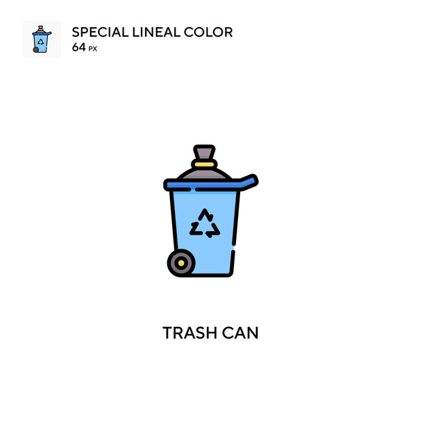 Çöp kutusu özel doğrusal renk vektörü simgesi. İş projeniz için çöp kutusu simgeleri - Vektör, Görsel