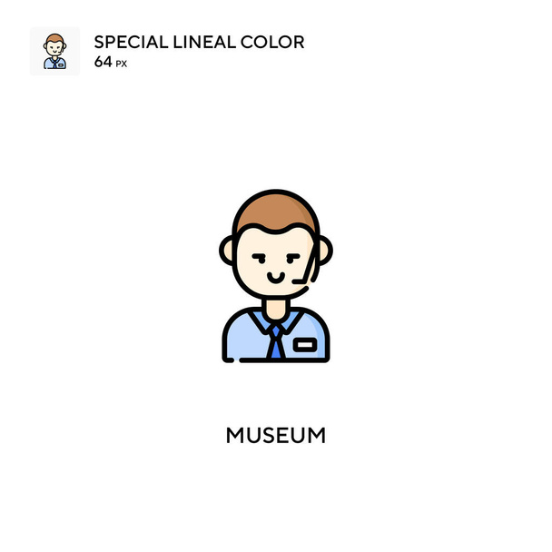 Muzeum Specjalna ikona wektora koloru linii. Ikony muzealne dla Twojego projektu biznesowego - Wektor, obraz