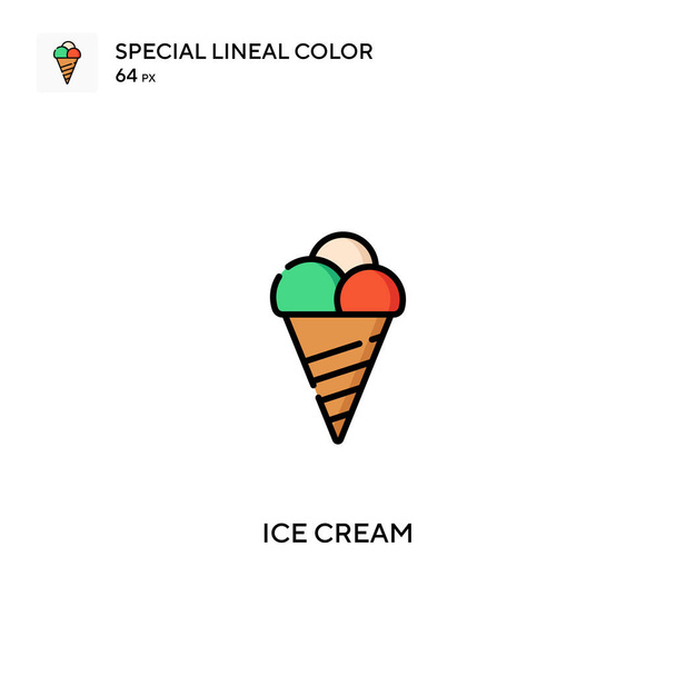 Helado Icono especial vector de color lineal. Iconos de helados para tu proyecto empresarial - Vector, Imagen