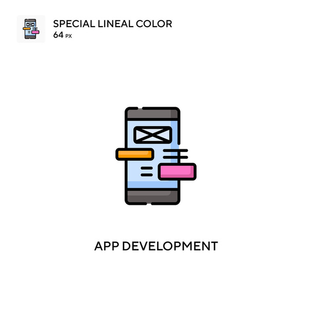 App-Entwicklung Spezielles lineares Farbvektorsymbol. App-Icons für Ihr Geschäftsprojekt - Vektor, Bild