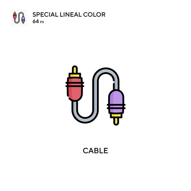 Cable Speciální lineární barevný vektor ikona. Kabelové ikony pro váš obchodní projekt - Vektor, obrázek
