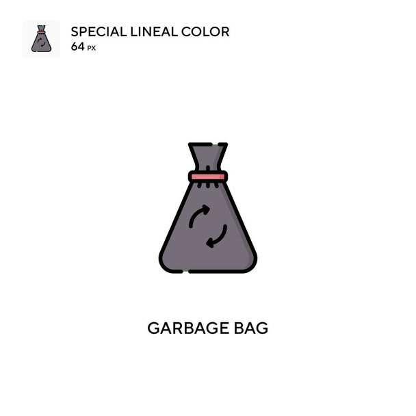 Bolsa de basura Icono especial vector de color lineal. Iconos de bolsa de basura para su proyecto empresarial - Vector, imagen