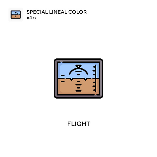 Flug spezielles lineares Farbvektorsymbol. Flugsymbole für Ihr Geschäftsprojekt - Vektor, Bild