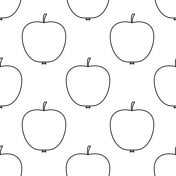Seamless pattern of apples. Vector illustration on a white background. - ベクター画像